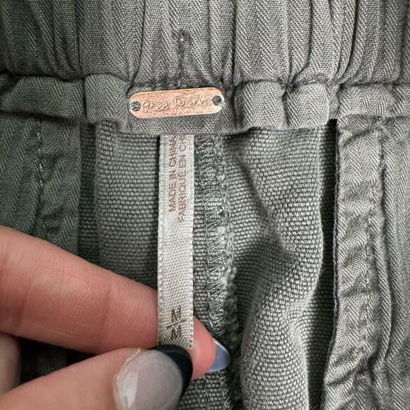 Free People Margate Pleated Trouser Olive Women’s Size Medium - Picture 12 of 13